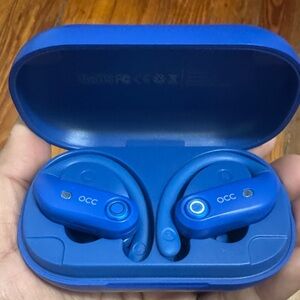Blue Wireless Earbuds with Charging Case